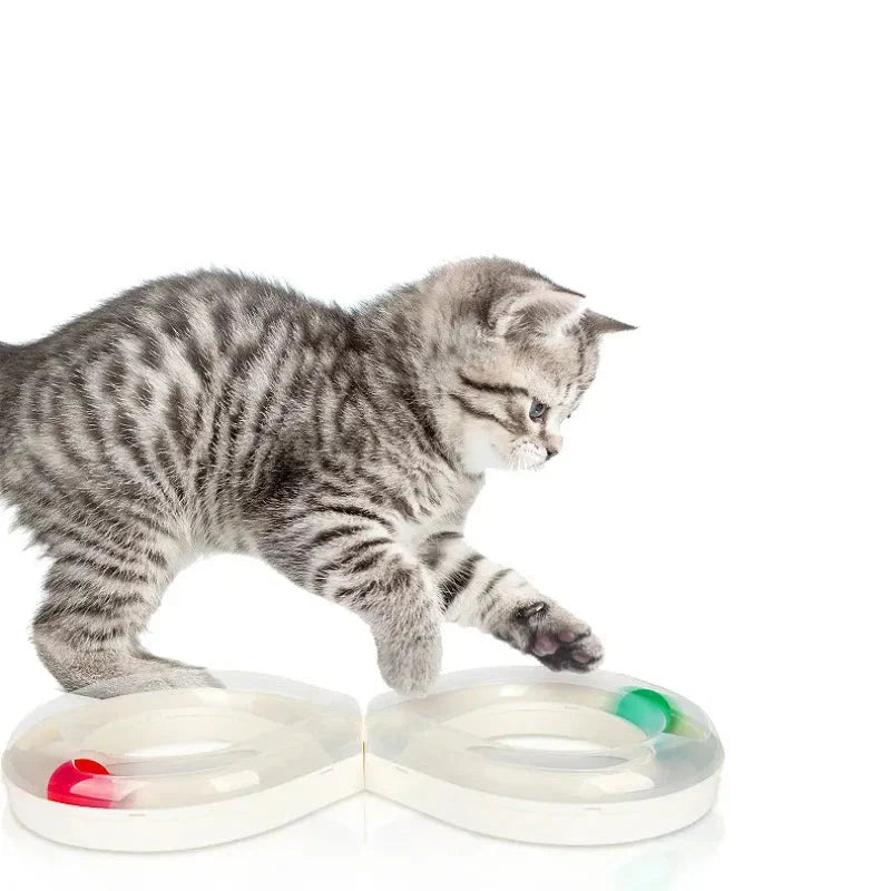 Interaktives Katzenspielzeug – Bewegliche Ballbahn Im Unendlichkeits-Design