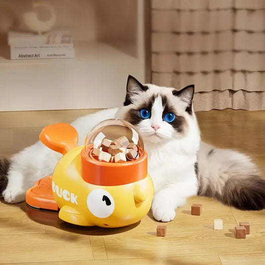 Knabber Ente - Interaktiver Spiel und Futterspender für Katzen
