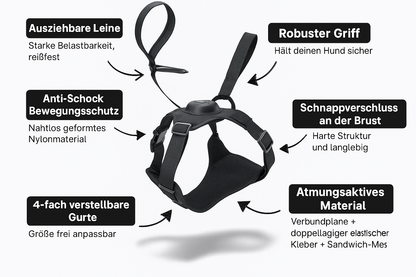 Anti-Zieh Hundegeschirr mit Leine